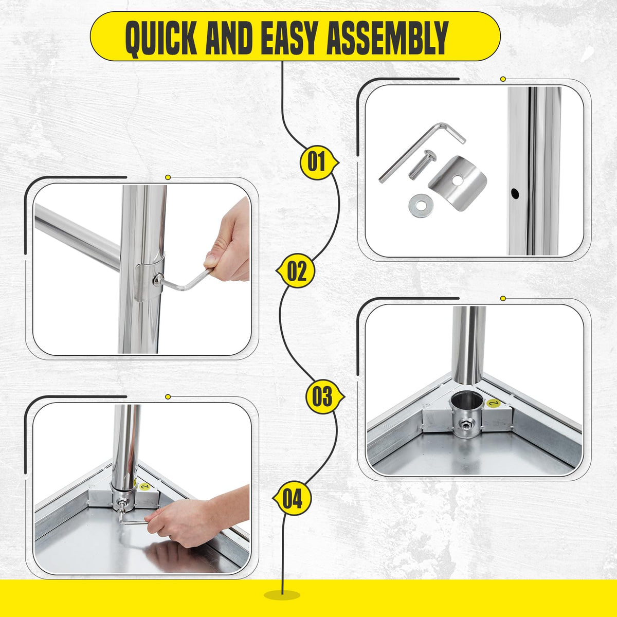 Garvee table de travail en acier inoxydable, 91 × 61 × 89 cm, conception robuste, mobile et fixe, pour cuisine et restaurant