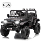 Garvee voiture électrique enfant tout-terrain 12 V, 2 moteurs, télécommande, noire, pour 3 à 6 ans, intérieur et extérieur - Noir