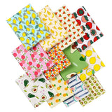 Garvee Lot de 12 pièces de tissu patchwork à motifs de fruits, en coton, pour la couture et les loisirs créatifs, usage polyvalent