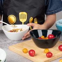 Ensemble de 6 bols en porcelaine Garvee, 530 ml, compatibles micro-ondes et lave-vaisselle, résistants aux chocs, pour céréales, soupes, salades, pâtes, desserts, polyvalents, 15 cm, blancs