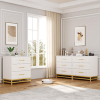 Garvee commode en bois pour chambre à coucher, 3 tiroirs, MDF, blanc, moderne, anti-poussière, robuste, compacte, pour entrée ou salon