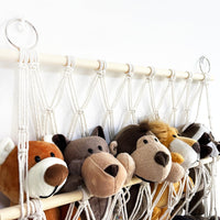 Garvee Étagère à peluches à 4 niveaux, organisateur de jouets suspendu pour chambre d'enfant, 105 x 52 cm, blanc