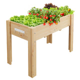 Garvee Potager surélevé 119 x 76 x 56 cm en pin massif avec pieds et crochets terrasse/jardin en bois naturel - Natural Wood