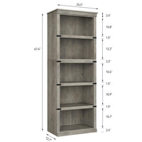 Garvee bibliothèque haute 62 × 32 × 171 cm, 5 niveaux ouverts en MDF, finition grise