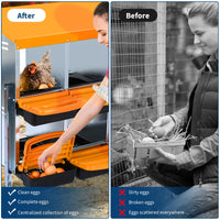 Garvee Pondoir à poules orange 10 compartiments sans pieds, acier galvanisé, ventilation et système de collecte des œufs, pour poulailler