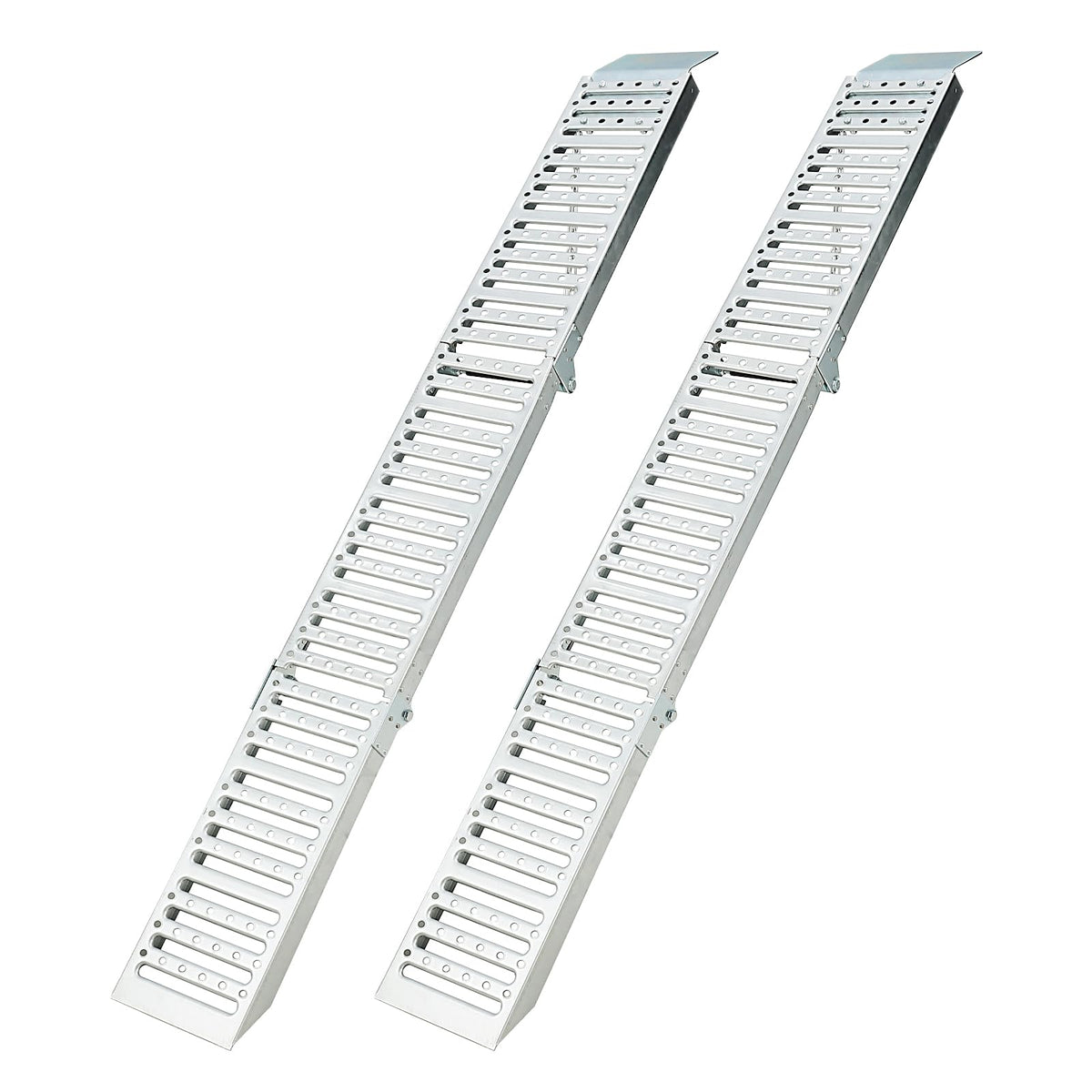 Garvee Rampes de Chargement Pliables en Acier Inoxydable, Lot de 3, 183 × 23 cm, Rampe Antidérapante pour Moto, Tondeuse et Équipements à Roues, Mobile et Sécurisée, Coloris Argent