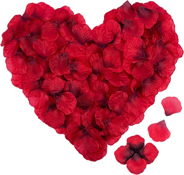 Garvee 5000 pétales de rose artificiels rouges, doux et soyeux, réutilisables, pour mariage et Saint-Valentin