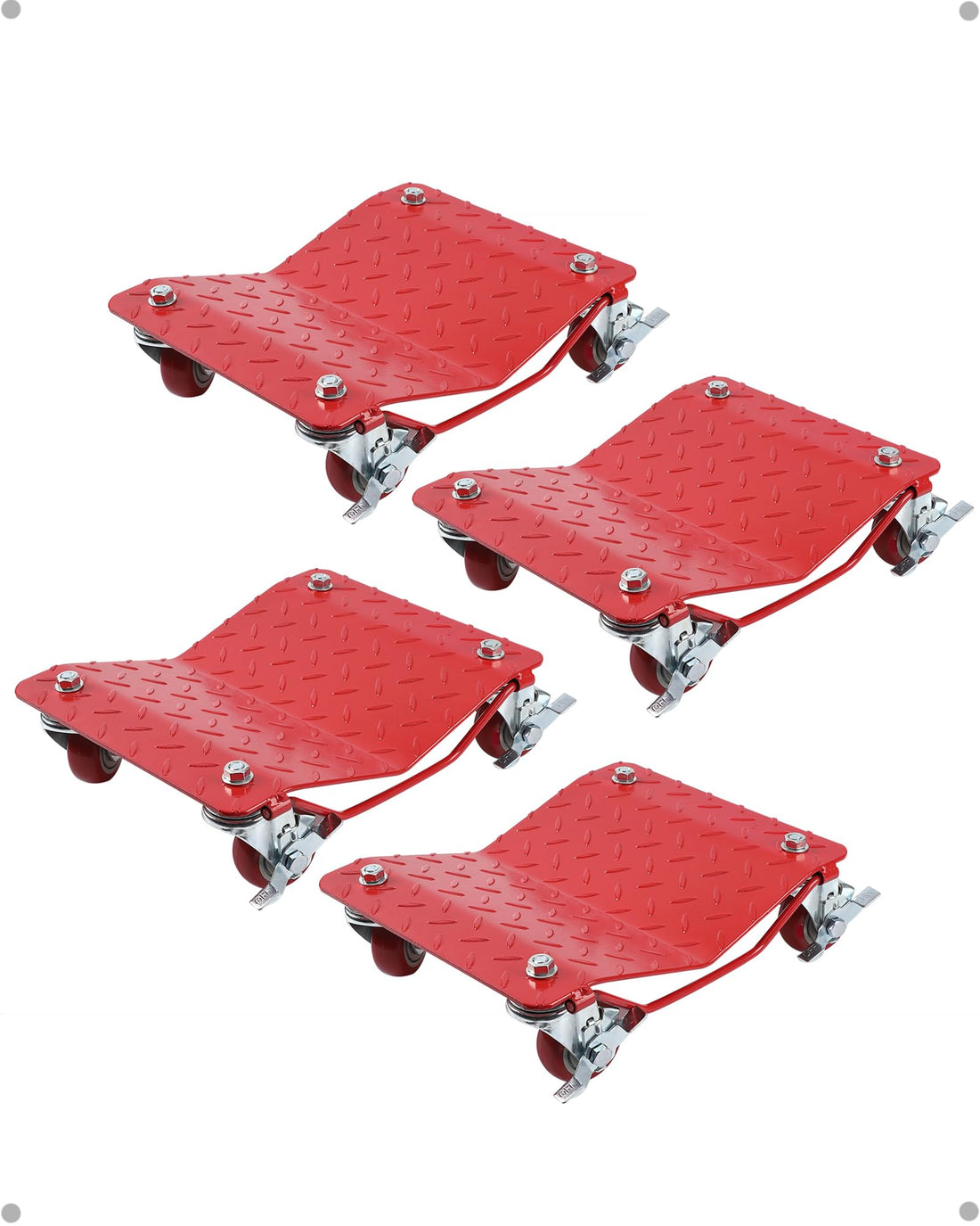 Ensemble de chariots pour pneus Garvee, capacité de charge de 2722 kg (6000 lb), roues pivotantes à 360°, acier antidérapant, 40,6 cm x 33 cm (16 po x 13 po), rouge, pour atelier et garage