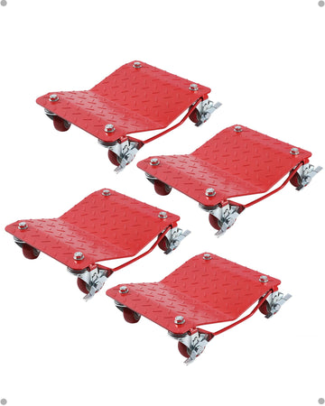 Ensemble de chariots pour pneus Garvee, capacité de charge de 2722 kg (6000 lb), roues pivotantes à 360°, acier antidérapant, 40,6 cm x 33 cm (16 po x 13 po), rouge, pour atelier et garage