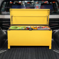 Garvee Coffre à Outils Camion Acier Industriel 91 × 38 × 38 cm, Verrouillable, Poignées Encastrées, Couvercle Freiné, Étanche, Pickup et Remorque