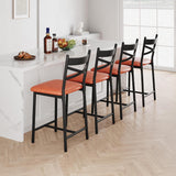Garvee Tabourets de bar hauteur comptoir 56 cm avec coussin épais, MDF et cuir PU, pieds métal robustes, ensemble de 4 pour cuisine et bar appartement