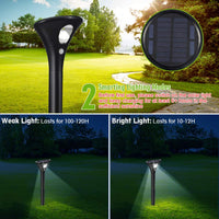 Lot de 2 lampes solaires d'extérieur Garvee avec détecteur de mouvement, étanches IP65, pour jardin, terrasse, pelouse et allée.