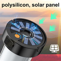 Lampe de camping LED Garvee, lampe solaire pour tente, rechargeable par USB, portable, 4 modes d'éclairage, lanterne de jardin d'urgence pour la pêche nocturne, la chasse et les activités de plein air.