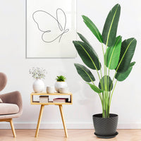 Garvee Oiseau de Paradis Artificiel 152 cm, 10 Troncs Ajustables, Plante Réaliste avec Pot Stable, Intérieur et Extérieur