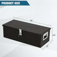 Garvee Coffre à Outils Aluminium 76 cm Verrouillable sous Siège, Étanche et Robuste pour Pick-up, SUV, Van, Antirouille avec Poignée Latérale