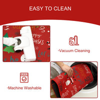 Ensemble de 2 tapis de cuisine et paillassons antidérapants Garvee pour la décoration de Noël, 40 x 60 cm + 40 x 120 cm, rouge festif