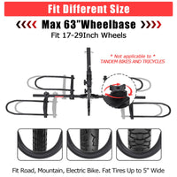 Porte-vélos Garvee 2 pouces pour attelage, 2 vélos, acier, inclinable, réfléchissant, robuste, pour SUV et camions, avec sangles de tension et verrou