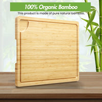 Garvee Planche à découper en bambou robuste avec bac à jus et poignée, 51×36cm (50,8×35,6cm), bois naturel
