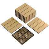 Garvee 9-lot Dalles de Terrasse Plastique 30,5 x 30,5 cm, Résistantes, Imperméables, Teck, Extérieur terrasse, Balcon, Jardin - Teck-1