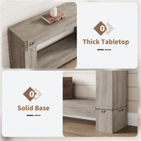 Garvee Console 119,4 cm pour couloir, 2 niveaux, bois robuste, style rustique, avec rangement, pour salon et entrée, marron