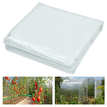 Film de serre Garvee 7,61 x 12,19 m, film en polyéthylène transparent extra épais, protection UV pour jardin et ferme