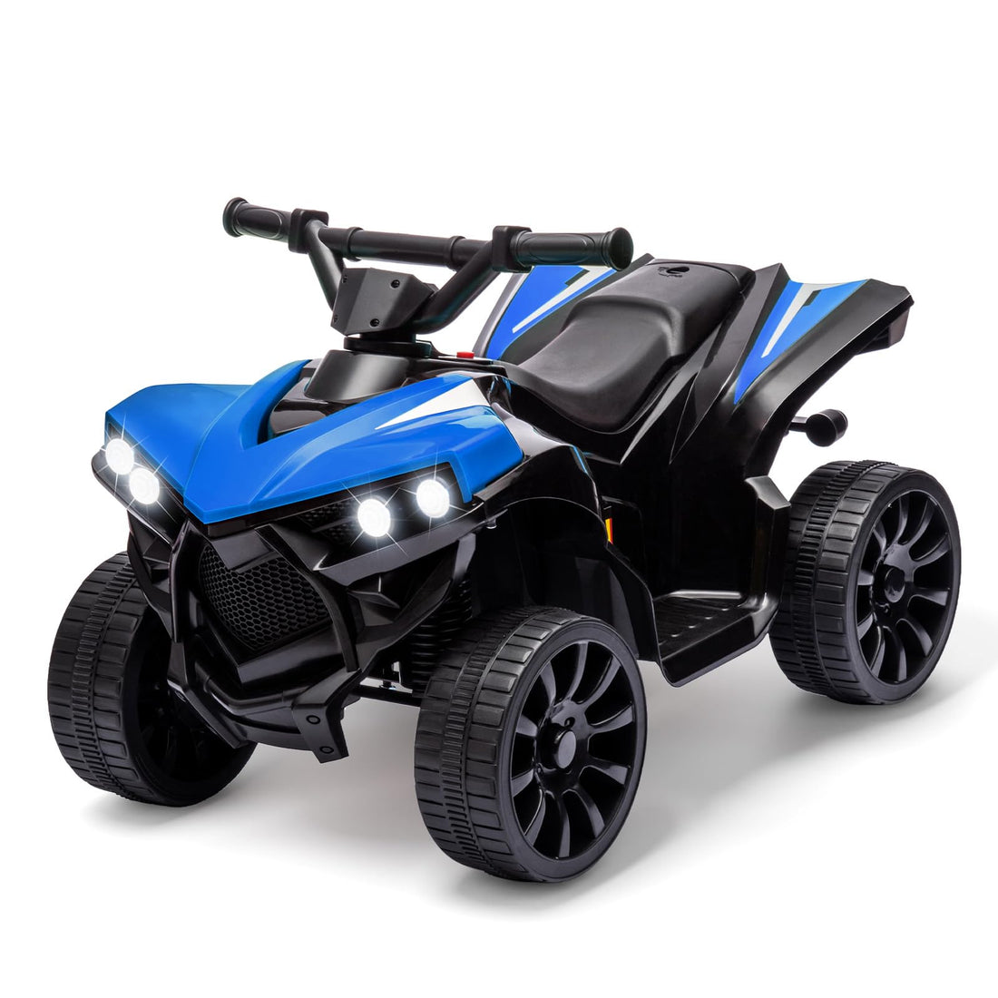 Garvee Quad électrique enfant 6V avec éclairage LED, musique et conduite fiable, bleu, dès 3 ans