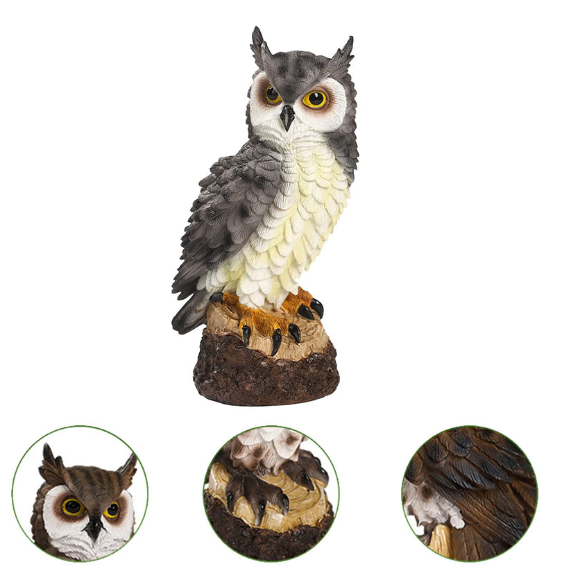 Figurine de hibou Garvee réaliste pour protection visuelle contre les oiseaux