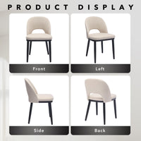 Ensemble de 2 chaises de salle à manger en bois Garvee, style moderne, rembourrées, dossier haut, revêtement en tissu, robustes et confortables, beige, pour cuisine et café, 46 cm (P) x 52 cm (L) x 78 cm (H)