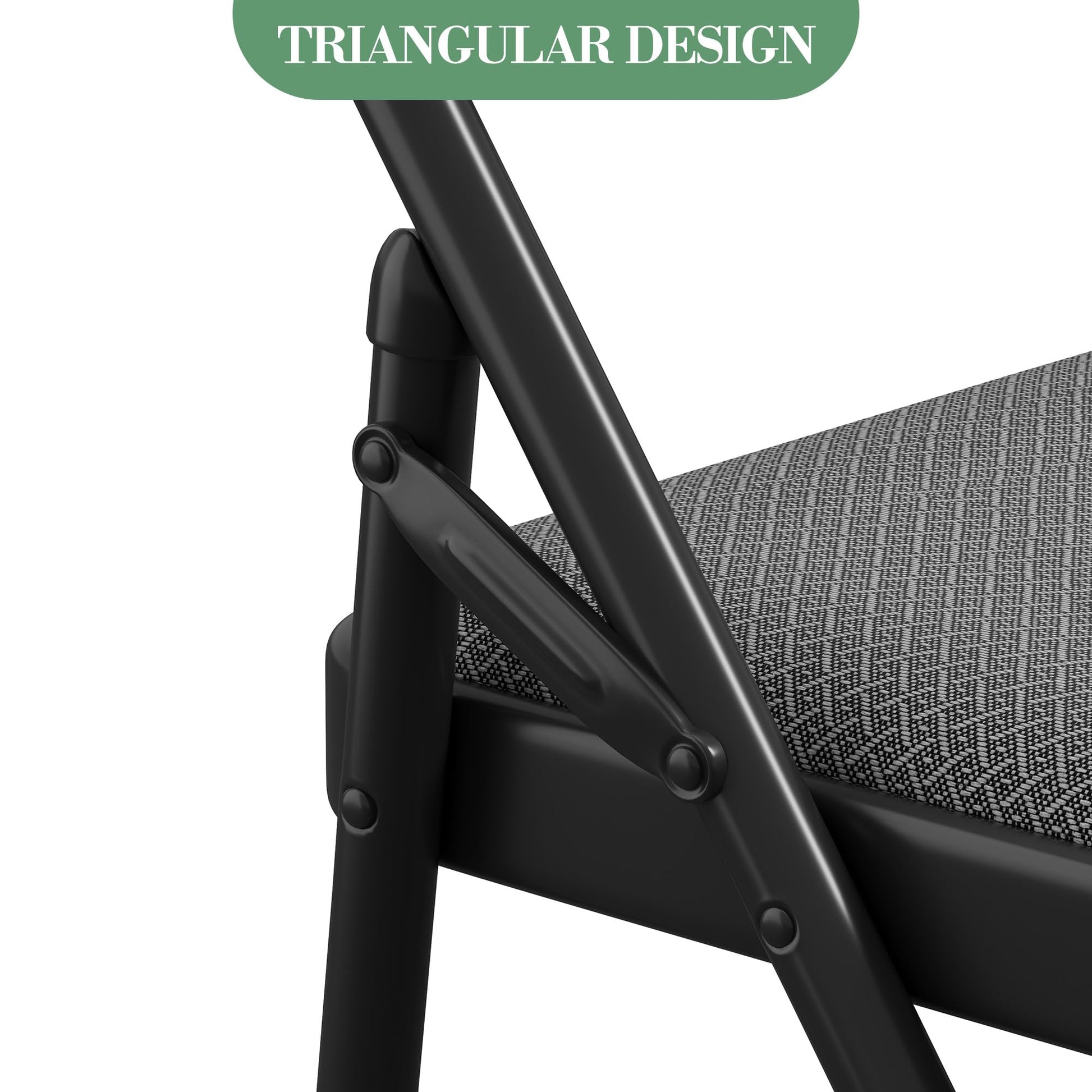 Ensemble de 2 chaises pliantes Garvee avec revêtement en cuir PU rembourré, structure en métal, ergonomiques, pliables, pieds antidérapants, grises, pour le bureau et l'extérieur