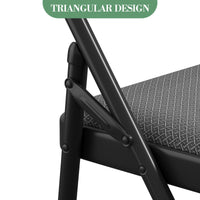 Ensemble de 2 chaises pliantes Garvee avec revêtement en cuir PU rembourré, structure en métal, ergonomiques, pliables, pieds antidérapants, grises, pour le bureau et l'extérieur
