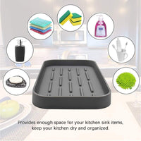 Organisateur d'évier en silicone Garvee, tapis d'égouttage antidérapant pour la cuisine, support de rangement pour la vaisselle, plateau égouttoir, accessoire pour la cuisine et la salle de bain.