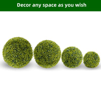 Garvee Lot de 2 boules de buis artificielles 57 cm en PE, résistantes aux UV et aux intempéries, pour jardin et mariage, vertes