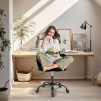 Chaise de coiffeuse Garvee à roulettes, pivotante à 360°, réglable en hauteur, en polaire douce, motif patte de chat, idéale pour la chambre et le bureau, renforcée en nylon, confortable