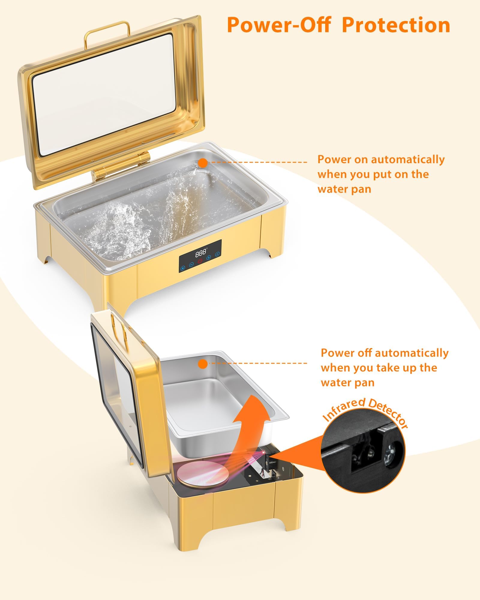 Ensemble professionnel Garvee Chafing Dish 9L en acier inoxydable, idéal pour les buffets, les traiteurs, les fêtes et les jours fériés.