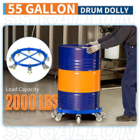 Chariot pour fût Garvee de 55 gallons – Robuste, en acier galvanisé avec traverses, capacité de charge de 2 000 lb, roulettes pivotantes