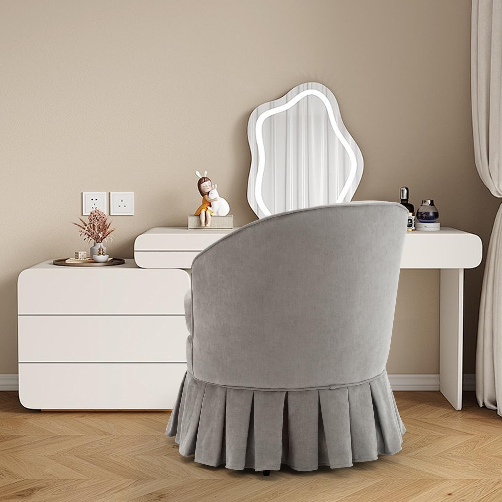 Garvee Fauteuil Moderne Mid-Century Pastel, Bois Naturel, Coussin Ergonomique, Compact et Confortable, pour Salon, Chambre et Coin Détente