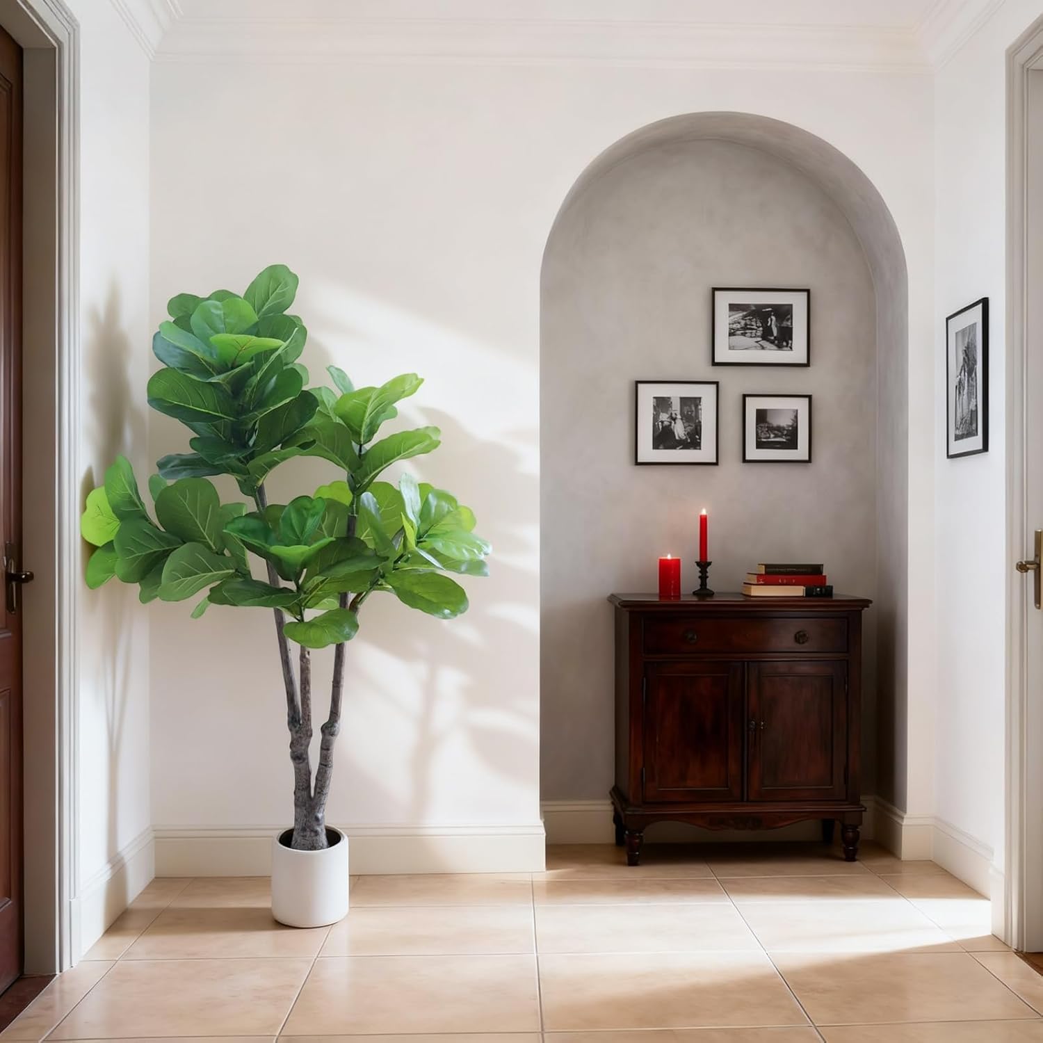 Arbre artificiel d'intérieur Garvee de 1,5 m, réaliste, sans entretien, matériau de haute qualité, polyvalent et durable, idéal pour la décoration de la maison et du bureau, vert.