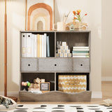 Grand meuble de rangement pour jouets Garvee à 7 compartiments et 3 tiroirs, idéal pour la salle de jeux et le couloir, gris, 93 cm (L) x 39 cm (l) x 93 cm (H)