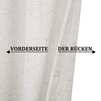 Rideau court patchwork Garvee Vitrage avec boutons décoratifs, semi-transparent, beige, 132 x 38 cm, pour cuisine