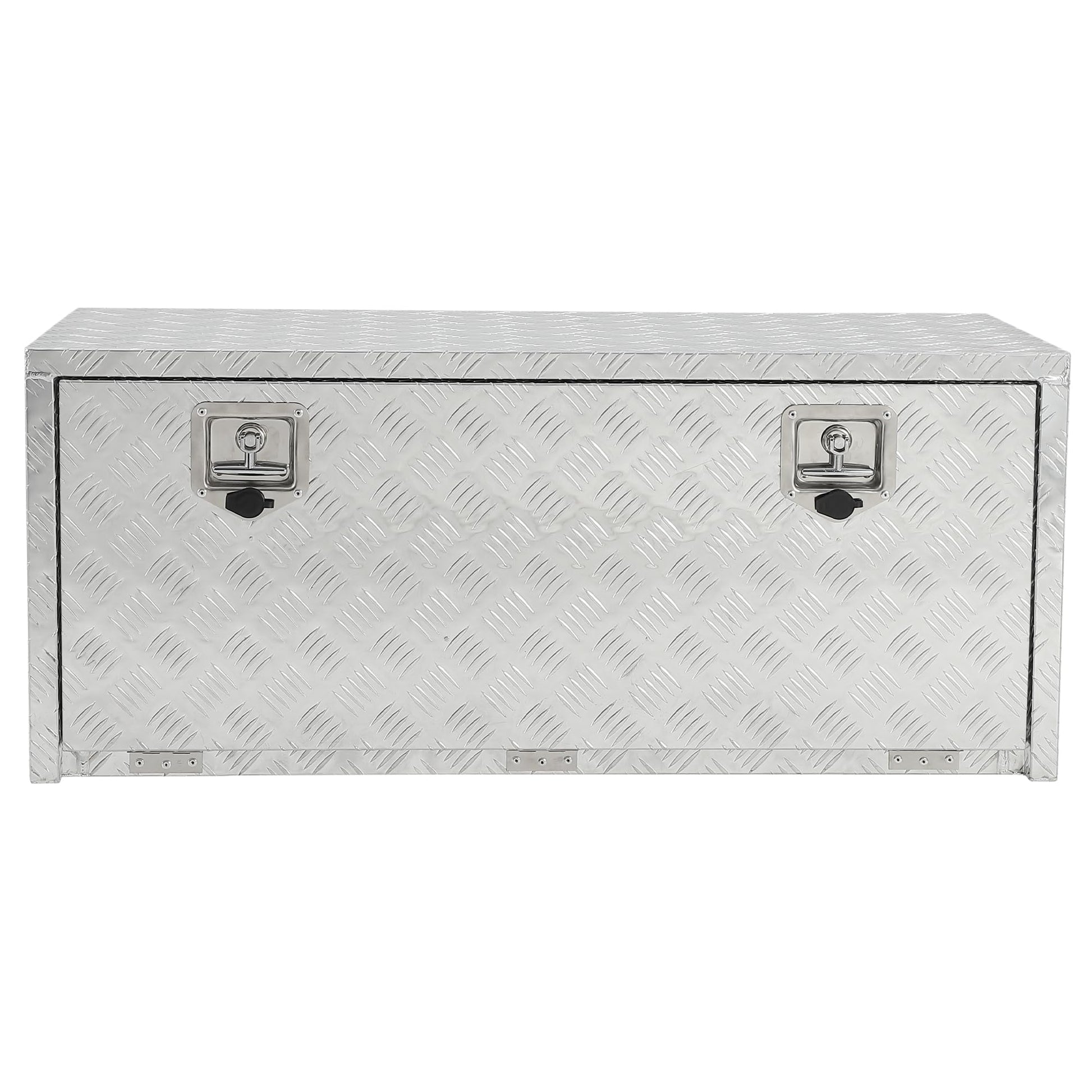 Coffre à outils Garvee 24 pouces en aluminium, coffre de rangement sous châssis, étanche, robuste, avec poignée en T, verrouillable, pour camionnettes et camping-cars, argent