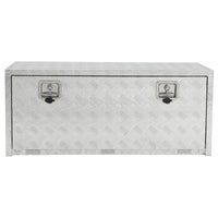 Coffre à outils Garvee 24 pouces en aluminium, coffre de rangement sous châssis, étanche, robuste, avec poignée en T, verrouillable, pour camionnettes et camping-cars, argent