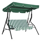 Garvee Balancelle de Jardin 3 Places avec Auvent Réglable et Coussins Rembourrés, Structure en Fer Stable, pour Terrasse et Porche, Vert et Blanc - Vert