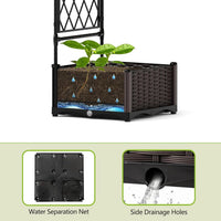 Arche de jardin Garvee 200 cm avec 2 jardinières, arche en métal revêtu de PE résistant aux intempéries pour le jardin et les réceptions, robuste et polyvalente, blanche