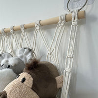 Garvee Étagère à peluches à 4 niveaux, organisateur de jouets suspendu pour chambre d'enfant, 105 x 52 cm, blanc