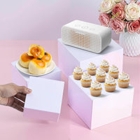 Présentoirs à buffet Garvee en acrylique blanc, empilables et stables, pour présentation d'aliments lors de fêtes et mariages (7-10 pouces).