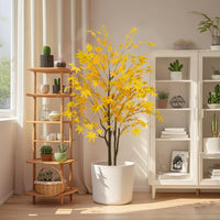 Érable artificiel Garvee de 1,5 m, feuilles d'automne réalistes, pot en plastique souple effet soie, décoration polyvalente pour salon et fêtes