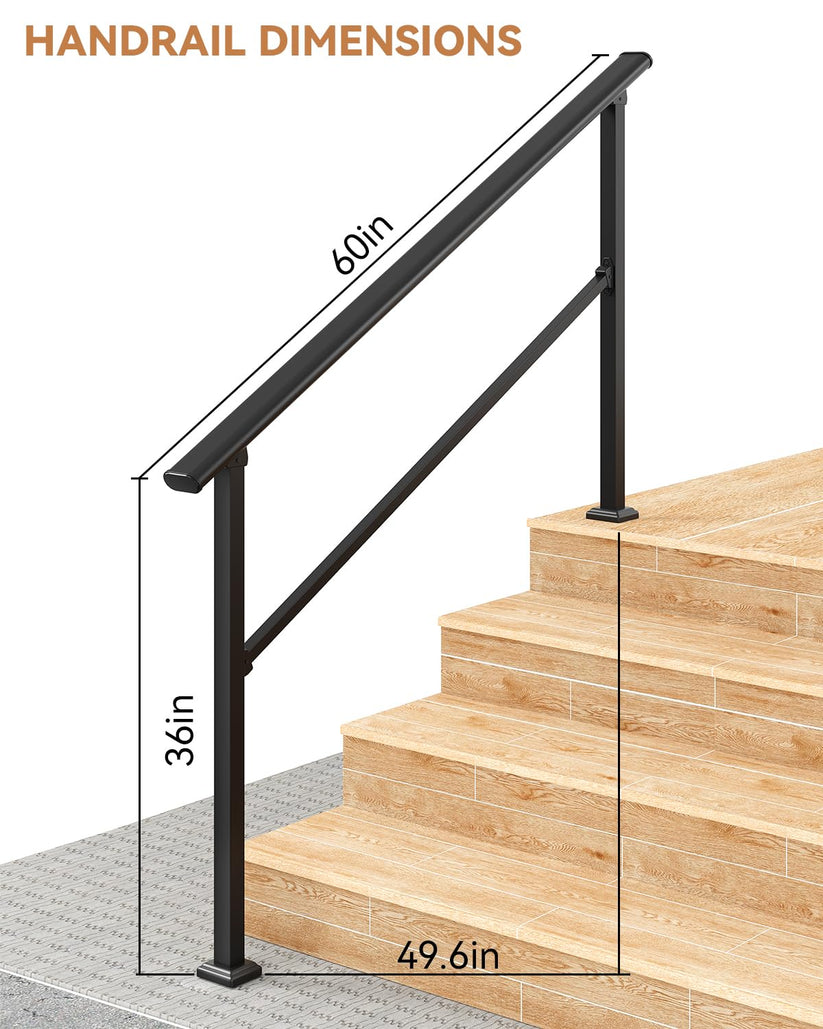 Rampe d’escalier extérieure avec installation simple