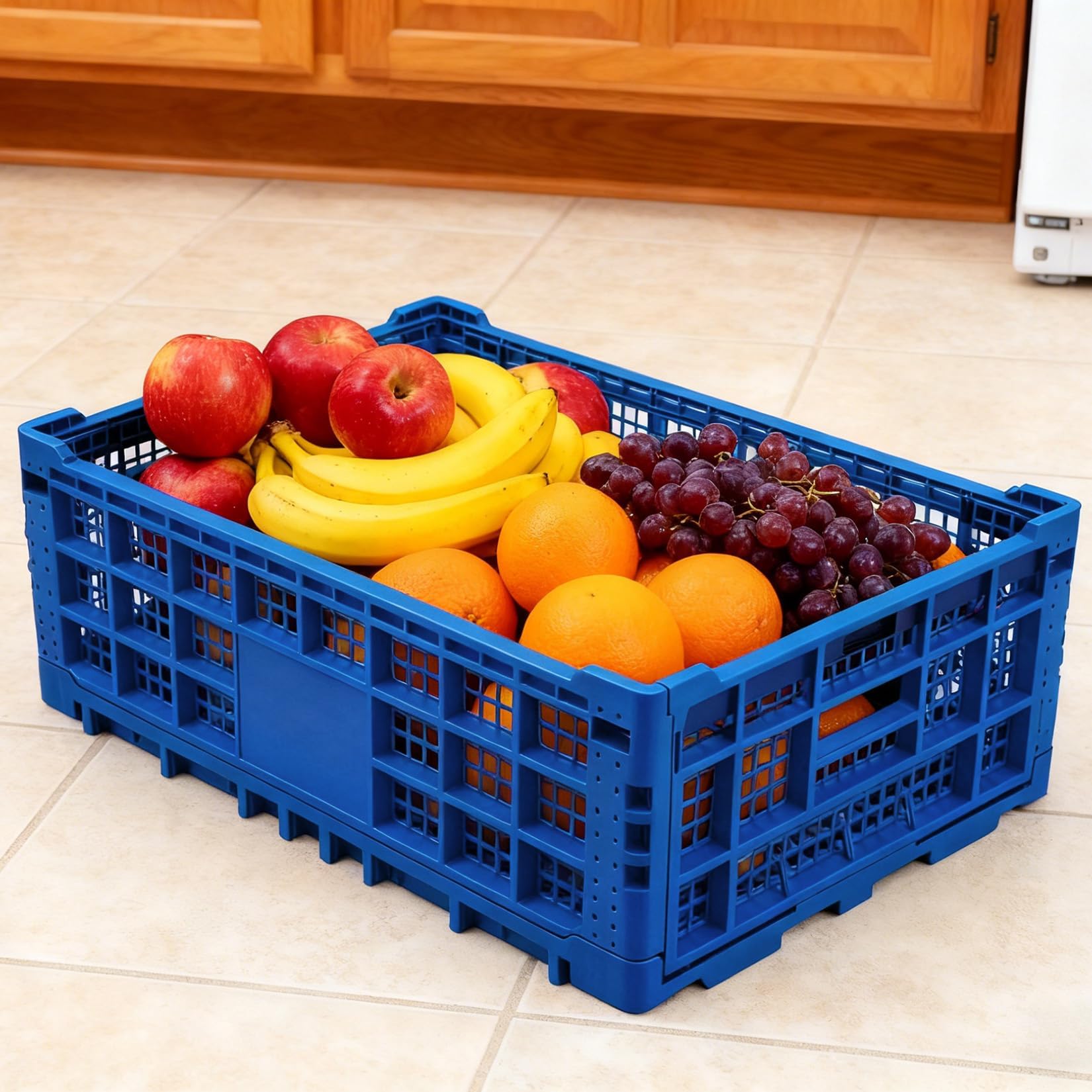 Boîte à lait pliable Garvee 52L, robuste, empilable, en polypropylène, idéale pour le garage, la cuisine et le bureau. Légère et pliable.