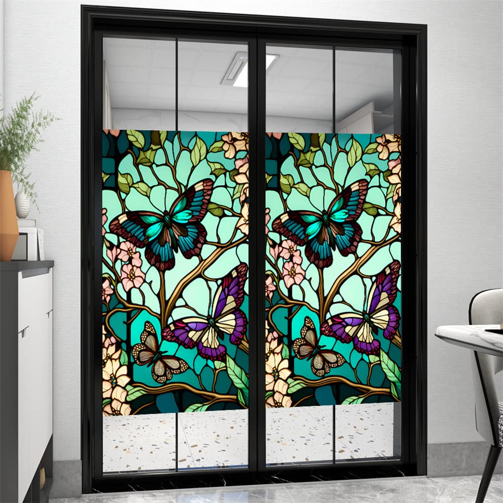 GARVEE Motyl Film de protection UV pour fenêtres, film statique transparent, 60 x 100 cm, pour espaces de vie.
