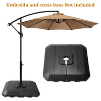 Pied de parasol Garvee, lestable à l'eau ou au sable, pour jardin et balcon, grands parasols déportés, noir, résistant aux intempéries